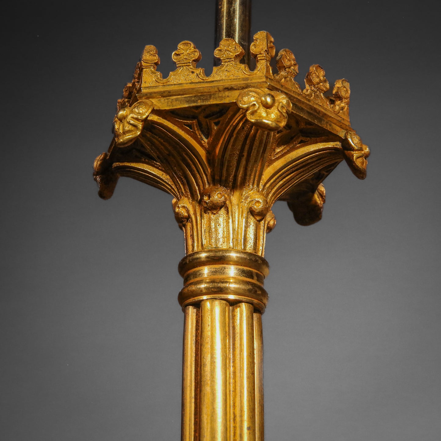 Early 19th Century Tall Gothic Ormolu Table Lamp