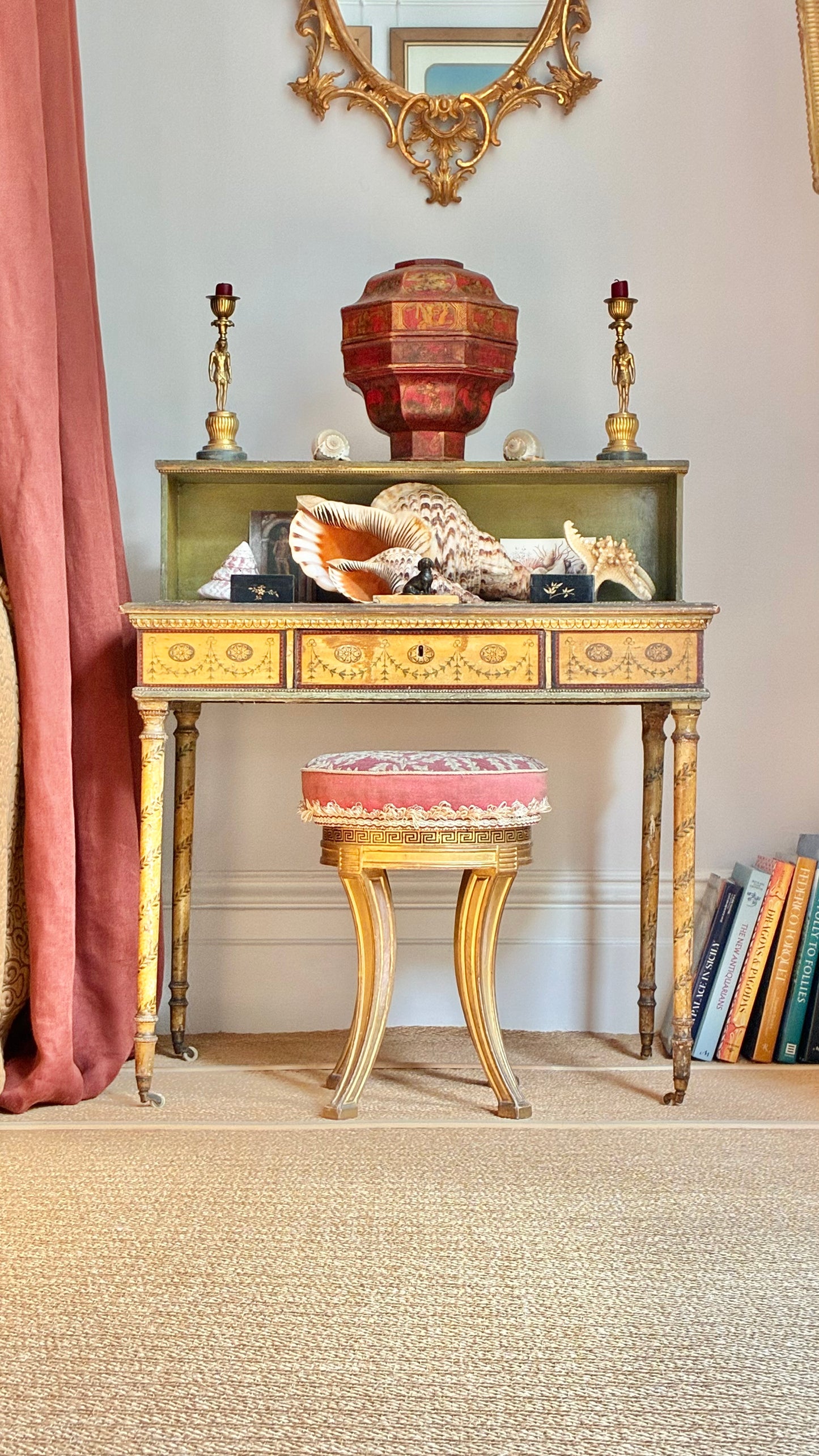 Powderham Castle: A Regency Giltwood Klismos Stool