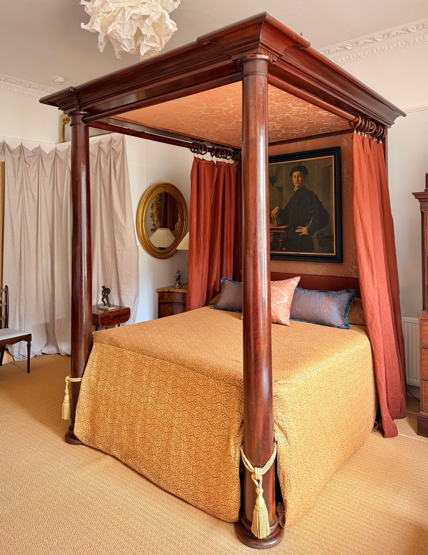 Early 19th Century Mahogany Four Poster Canopy Bed