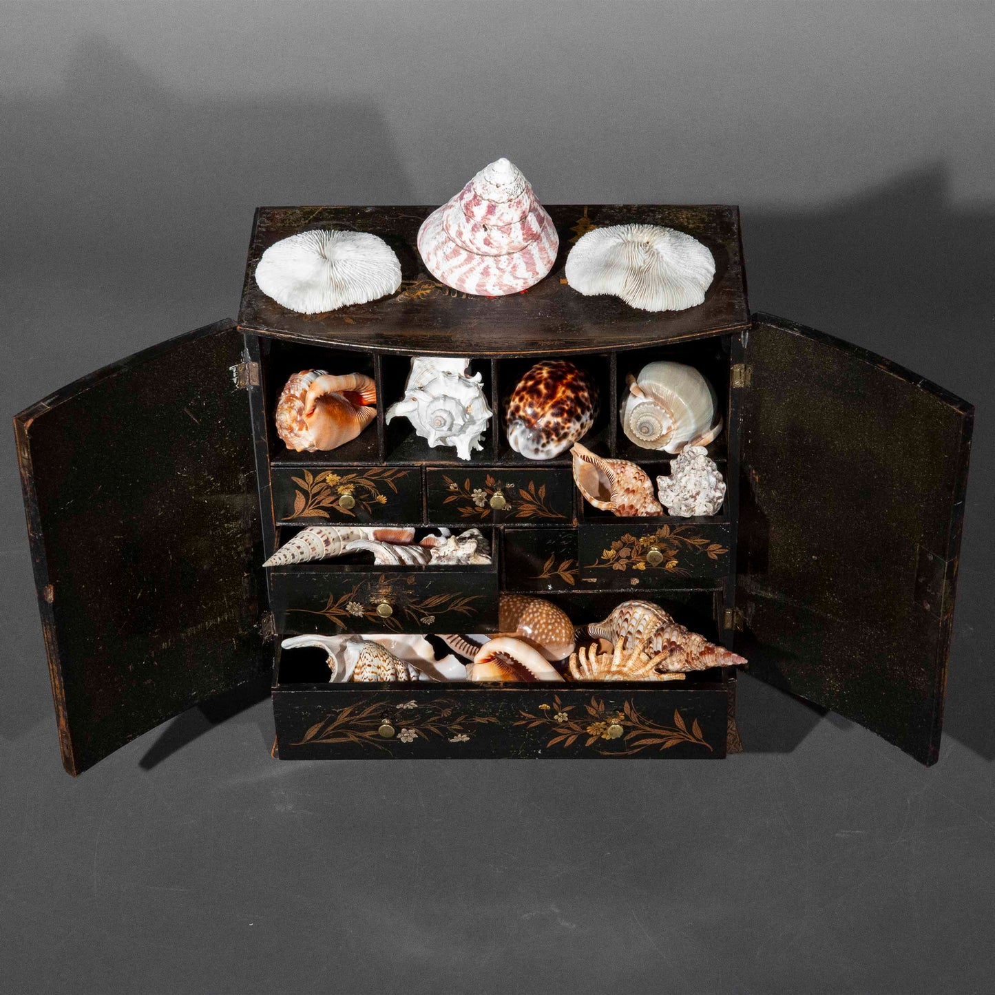 George III Miniature Japanned Collector’s Cabinet