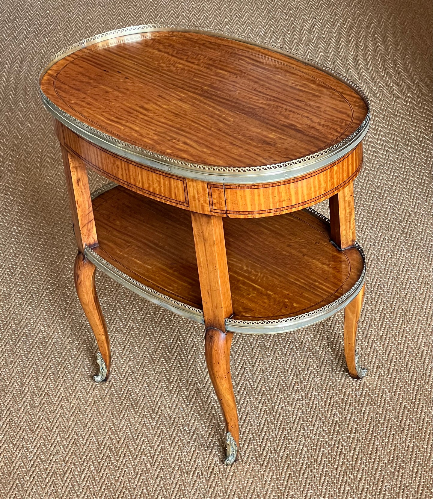 Pair of 19th Century Satinwood Two-Tier Side Tables