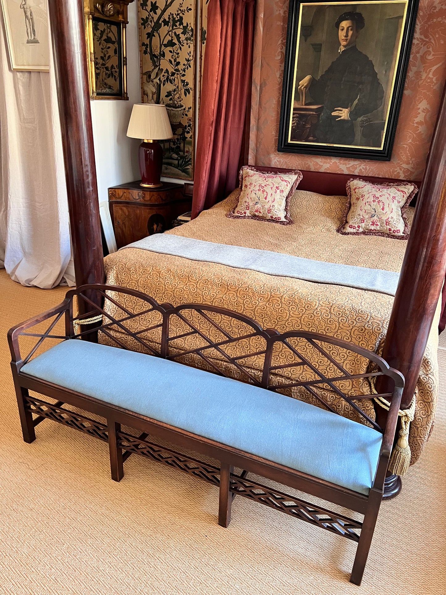 Chinese Chippendale Cockpen Bench