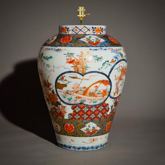 Large 18th Century Imari Jar Table Lamp