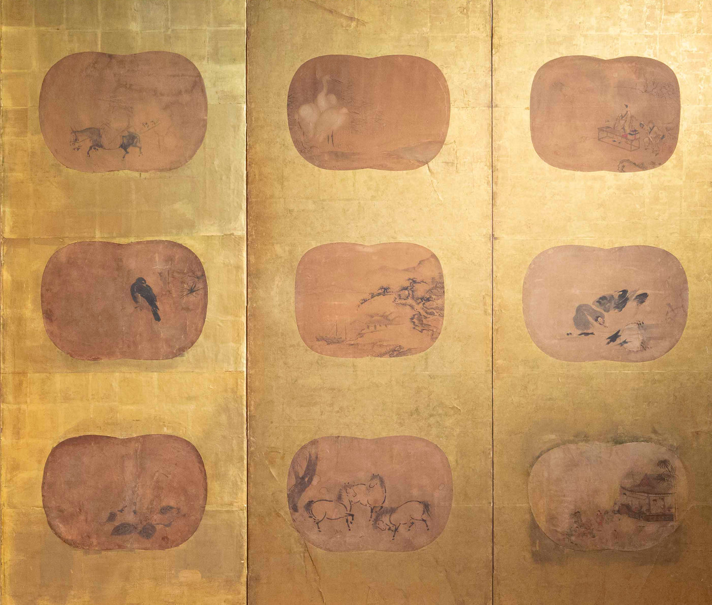 Very Large Chinese 18th Century Gold-Leaf Screen