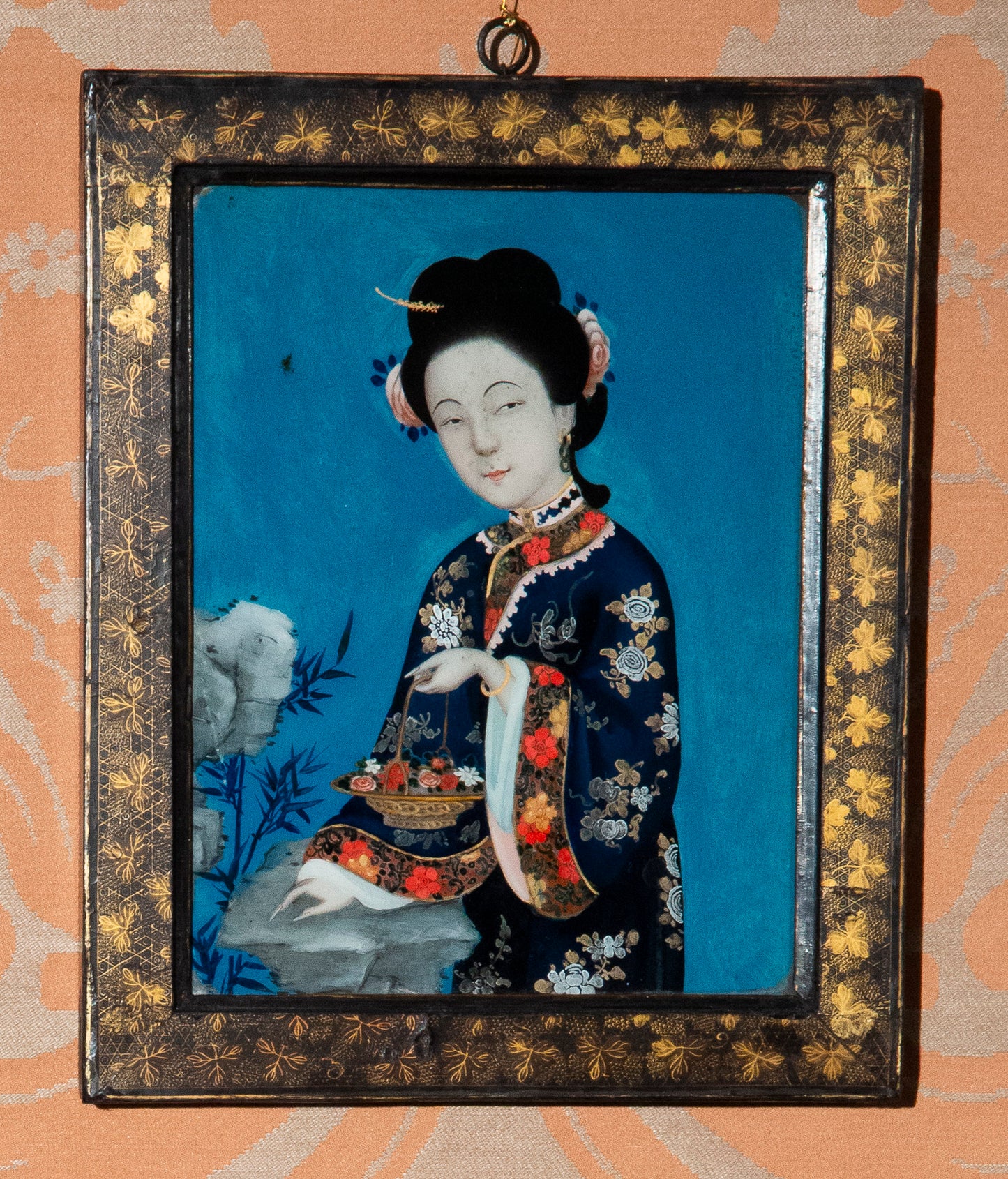 Fine Pair of 18th Century Chinese Reverse Glass Portraits