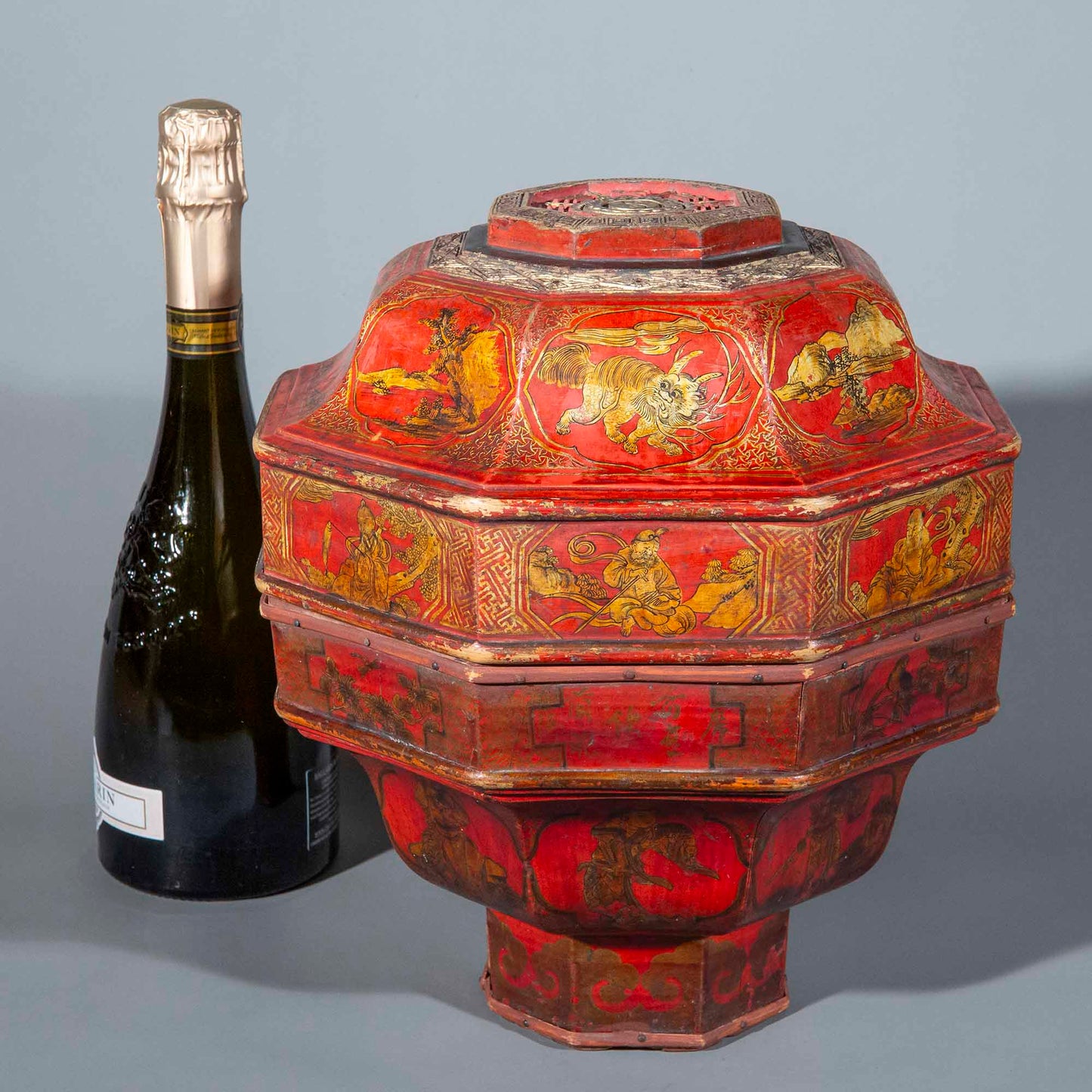 Rare 18th Century Red Lacquer Presentation Box