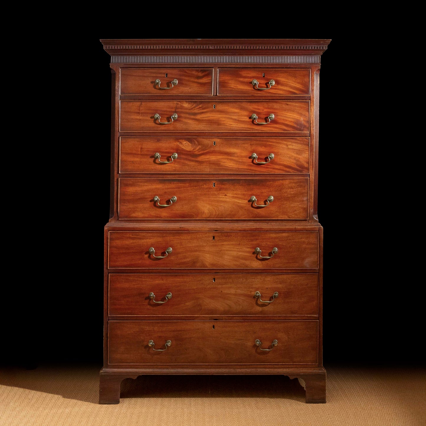 Fine Georgian Chippendale Chest on Chest