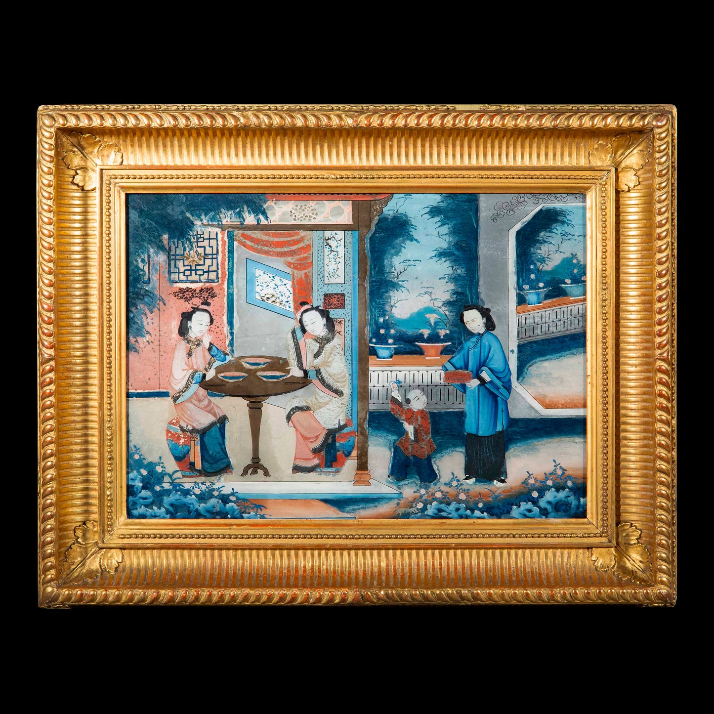 19th Century Chinoiserie Reverse Glass Painting