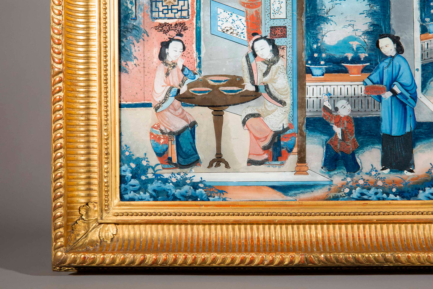 19th Century Chinoiserie Reverse Glass Painting