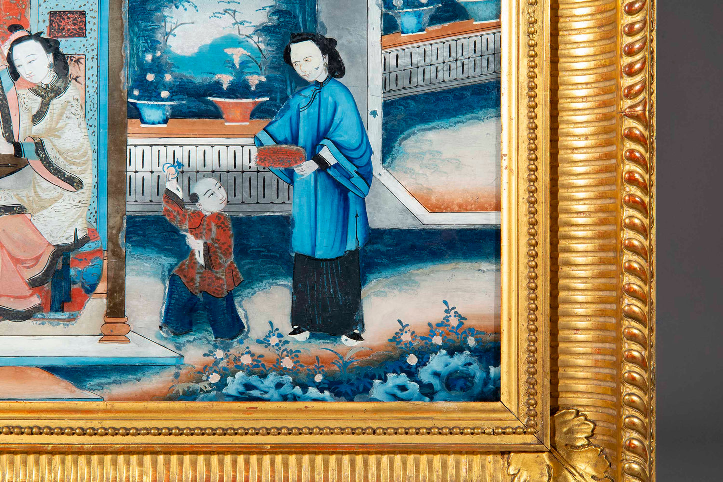19th Century Chinoiserie Reverse Glass Painting
