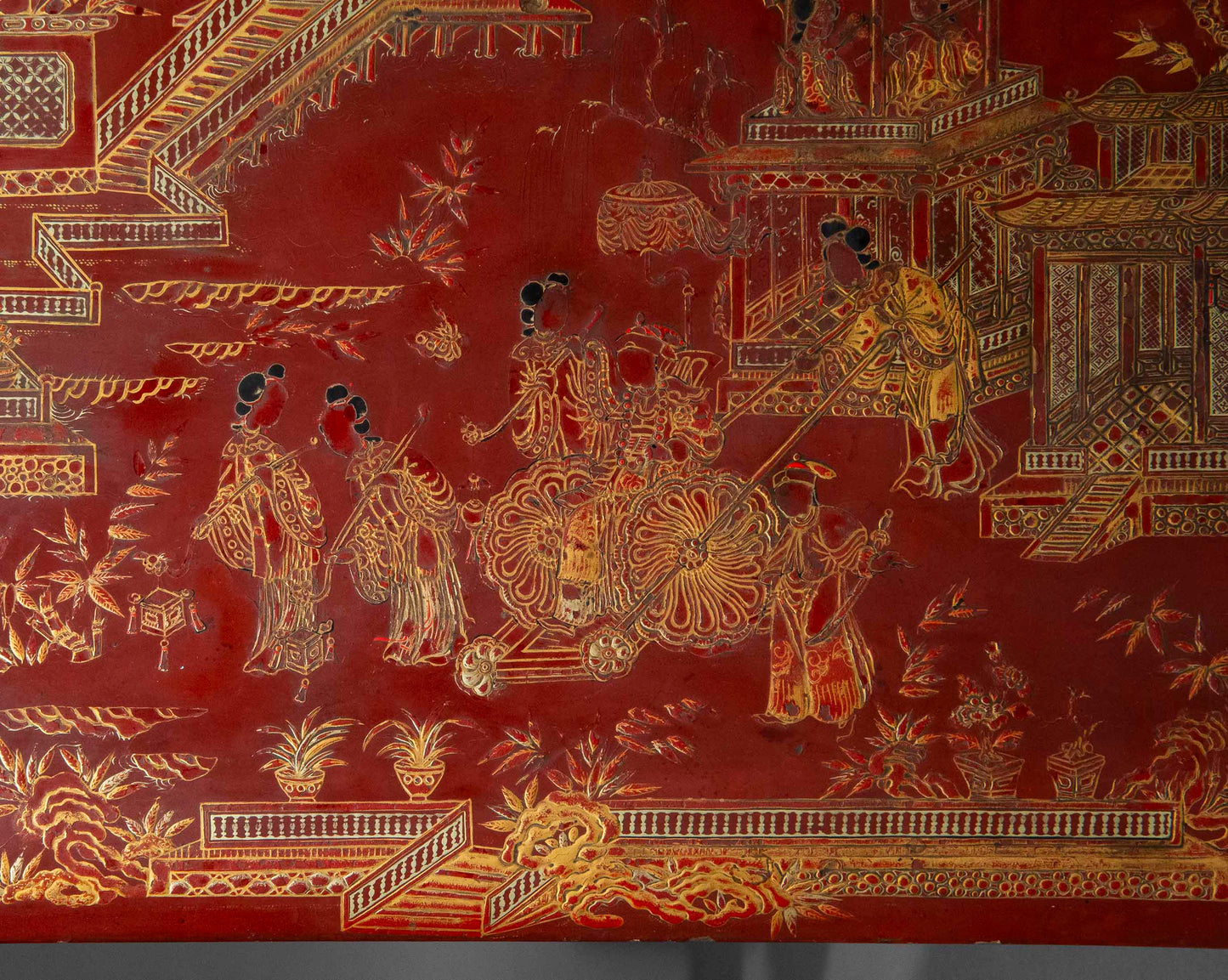 Rare 19th Century Chinoiserie Scarlet Lacquer Table