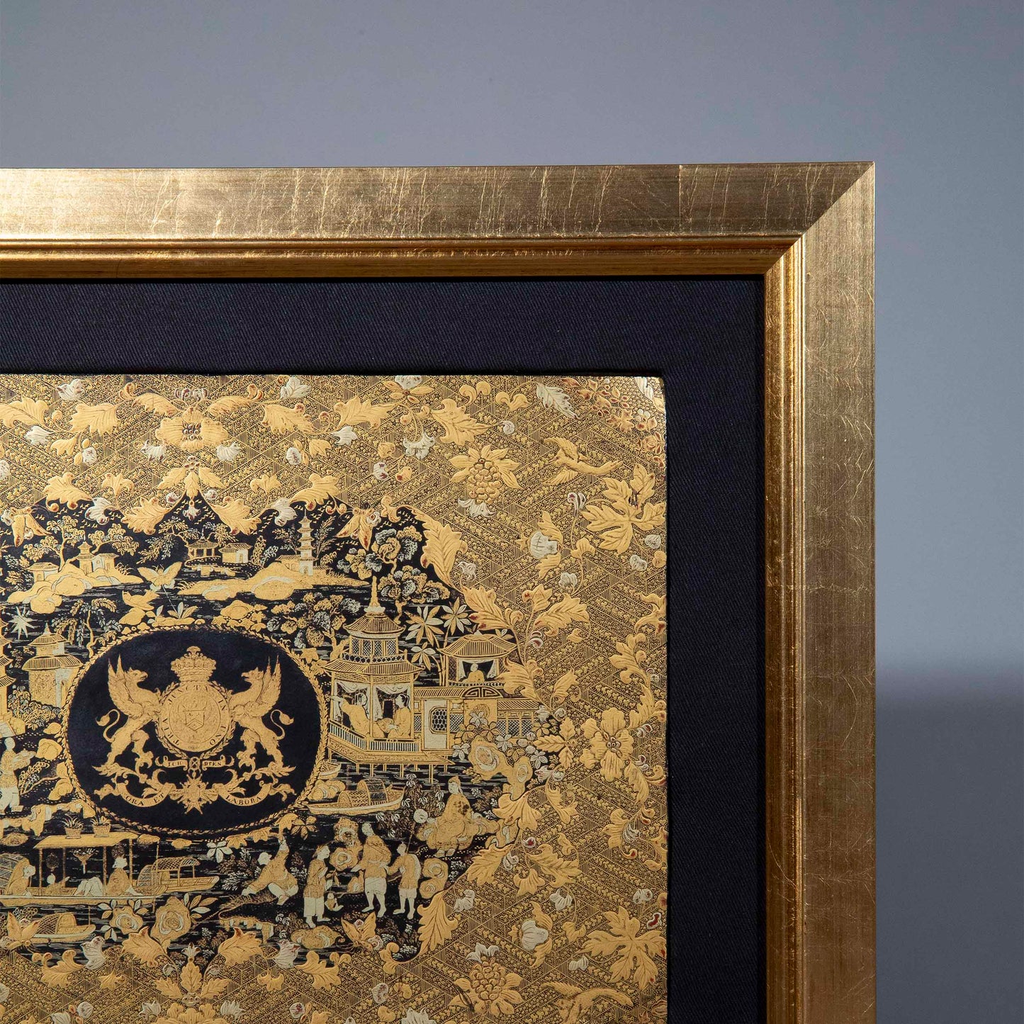 Early 19th Century Chinese Export Armorial Lacquer and Gilt Picture, Qing Dynasty
