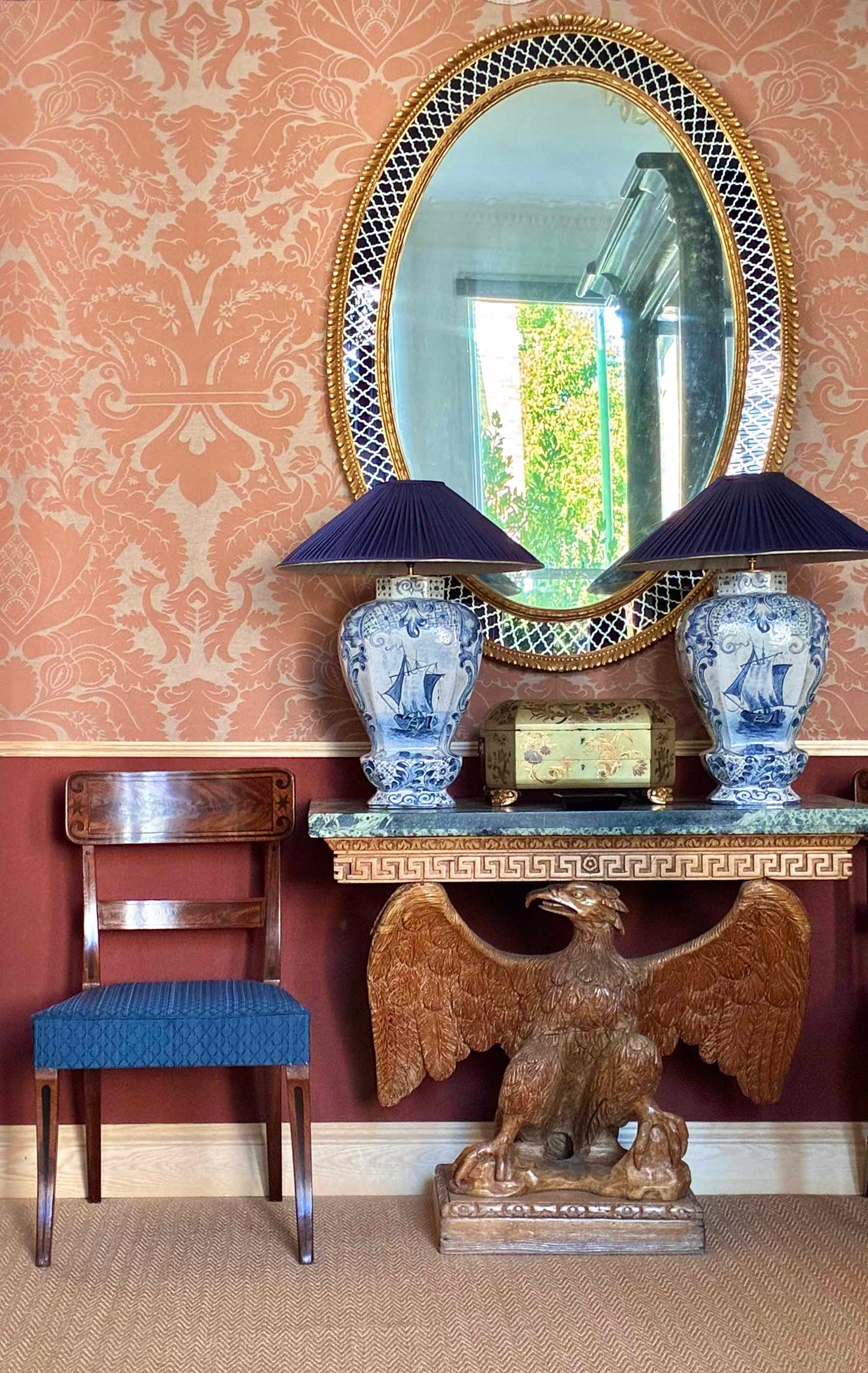 Large Pair of Dutch Delft Vase Lamps