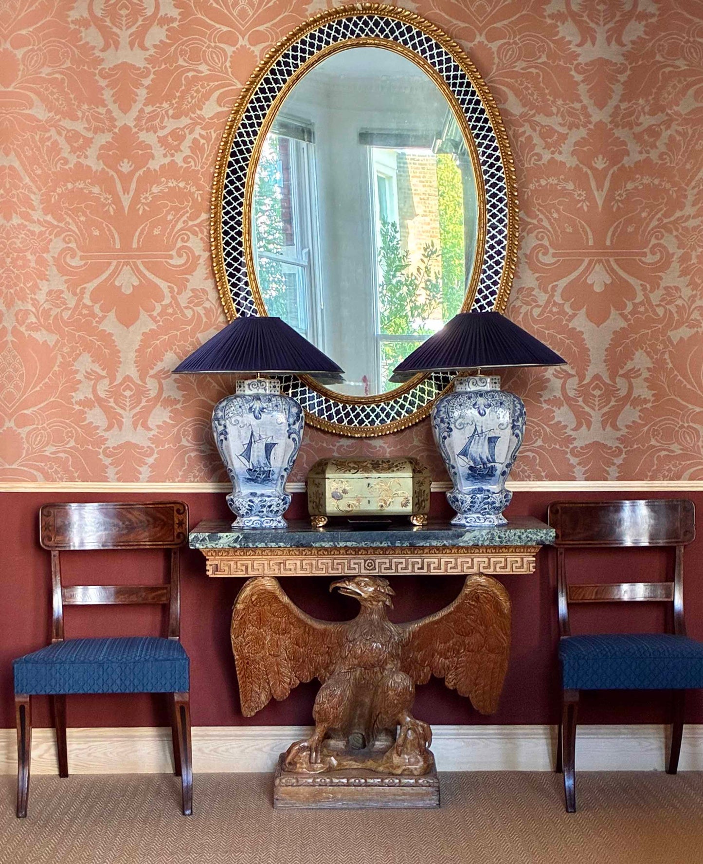 Large Pair of Dutch Delft Vase Lamps