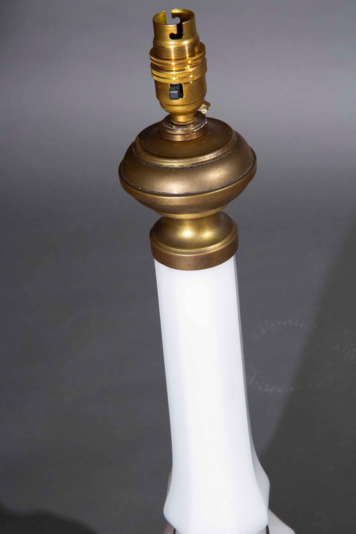 Large 19th Century White Opaline Glass Lamp