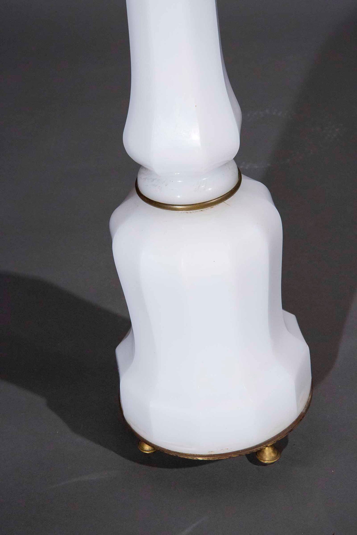 Large 19th Century White Opaline Glass Lamp