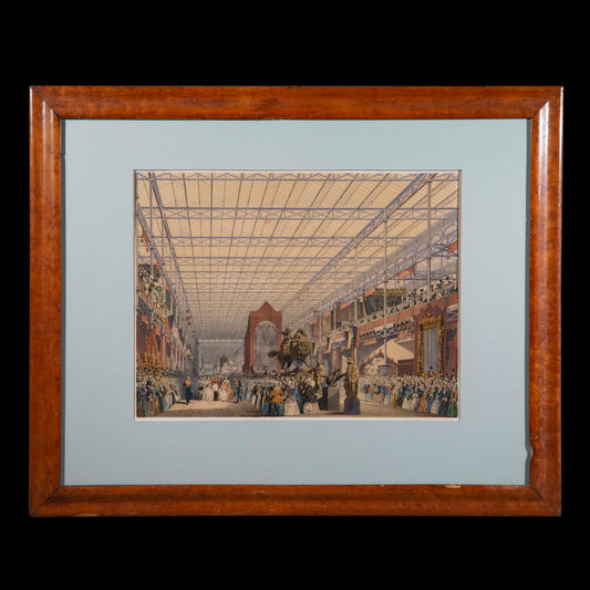 19th Century Great Exhibition of 1851 Print in Original Maple Frame