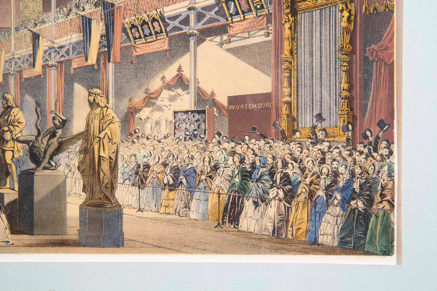 19th Century Great Exhibition of 1851 Print in Original Maple Frame