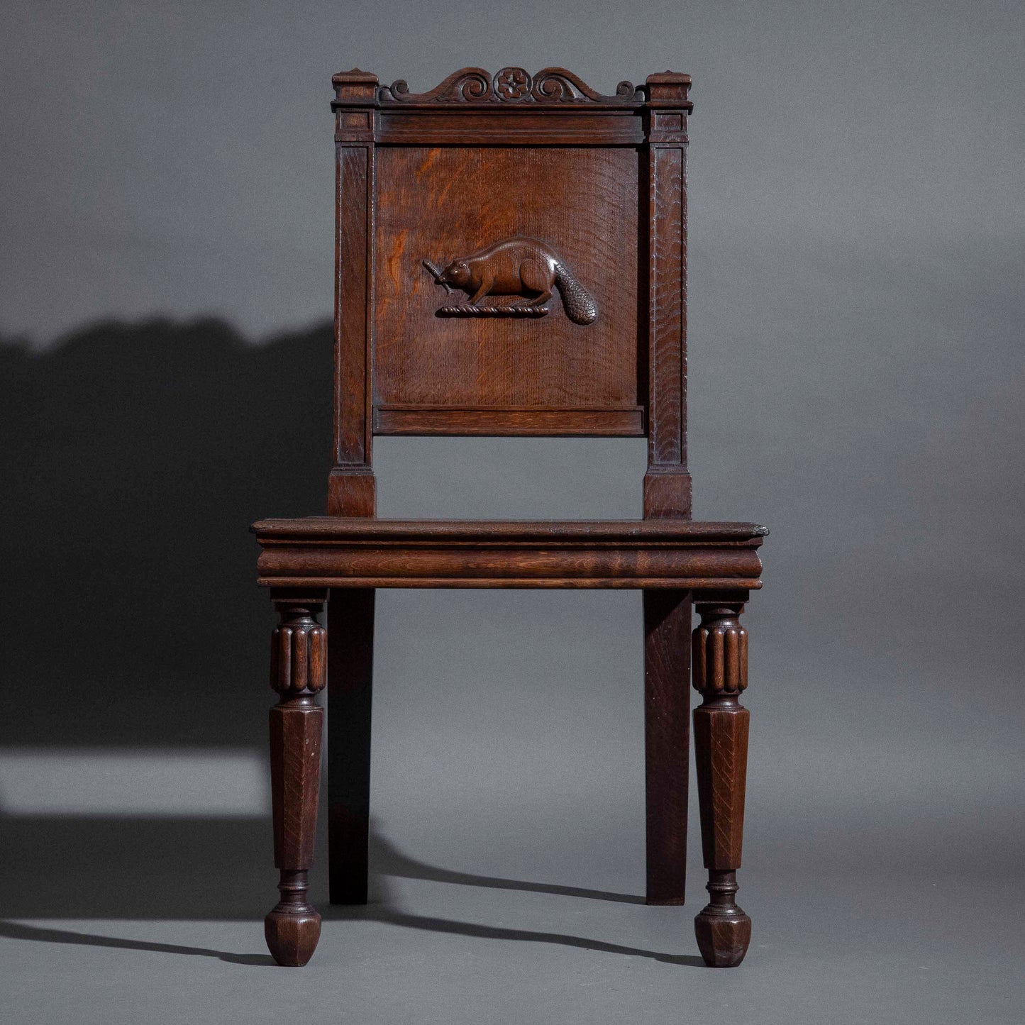 An Unusual Oak Hall Chair in the Manner of Richard Bridgens