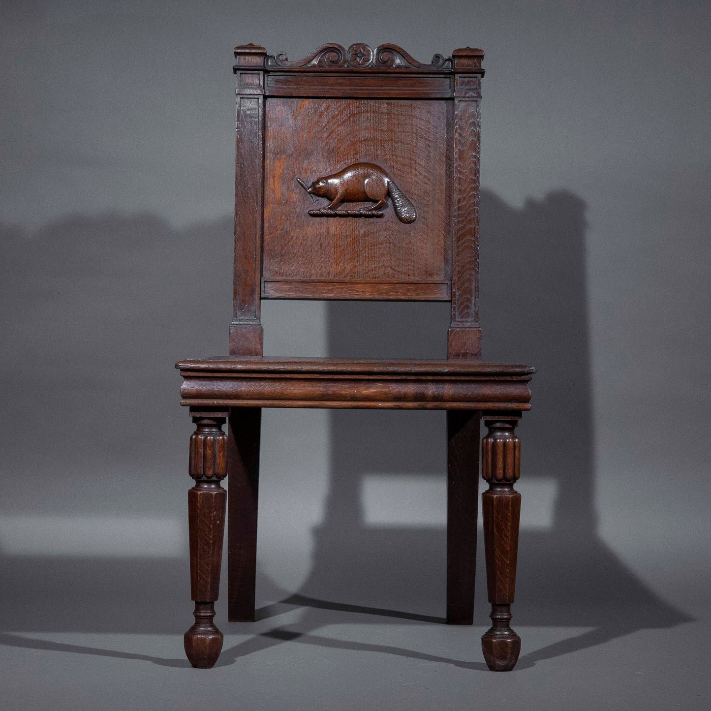 An Unusual Oak Hall Chair in the Manner of Richard Bridgens