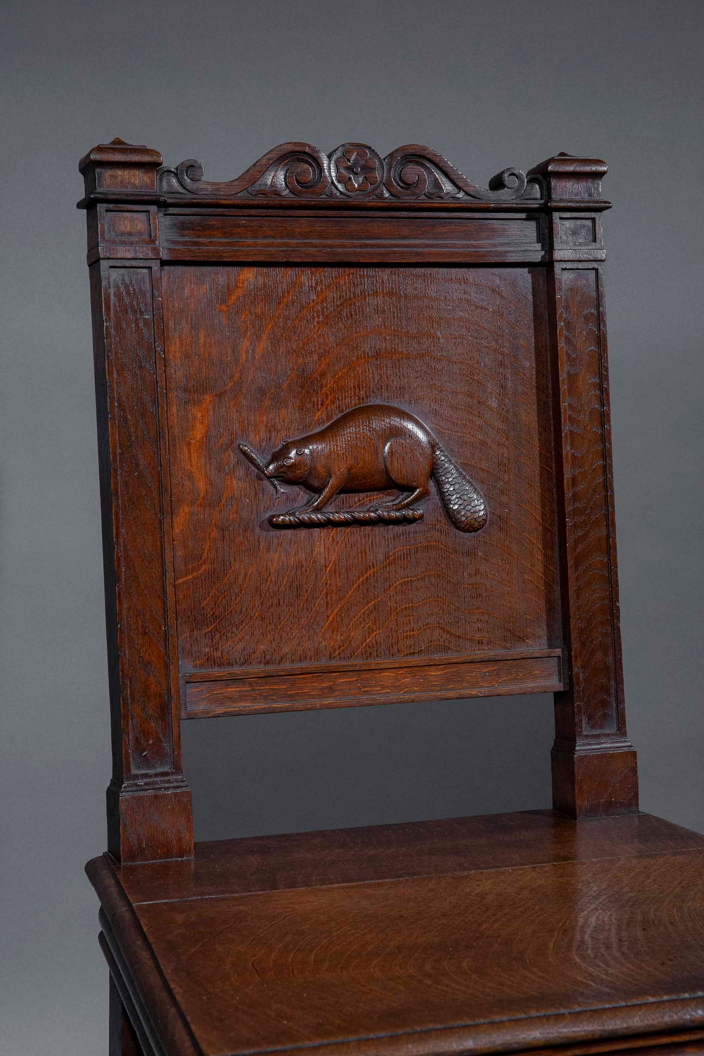 An Unusual Oak Hall Chair in the Manner of Richard Bridgens