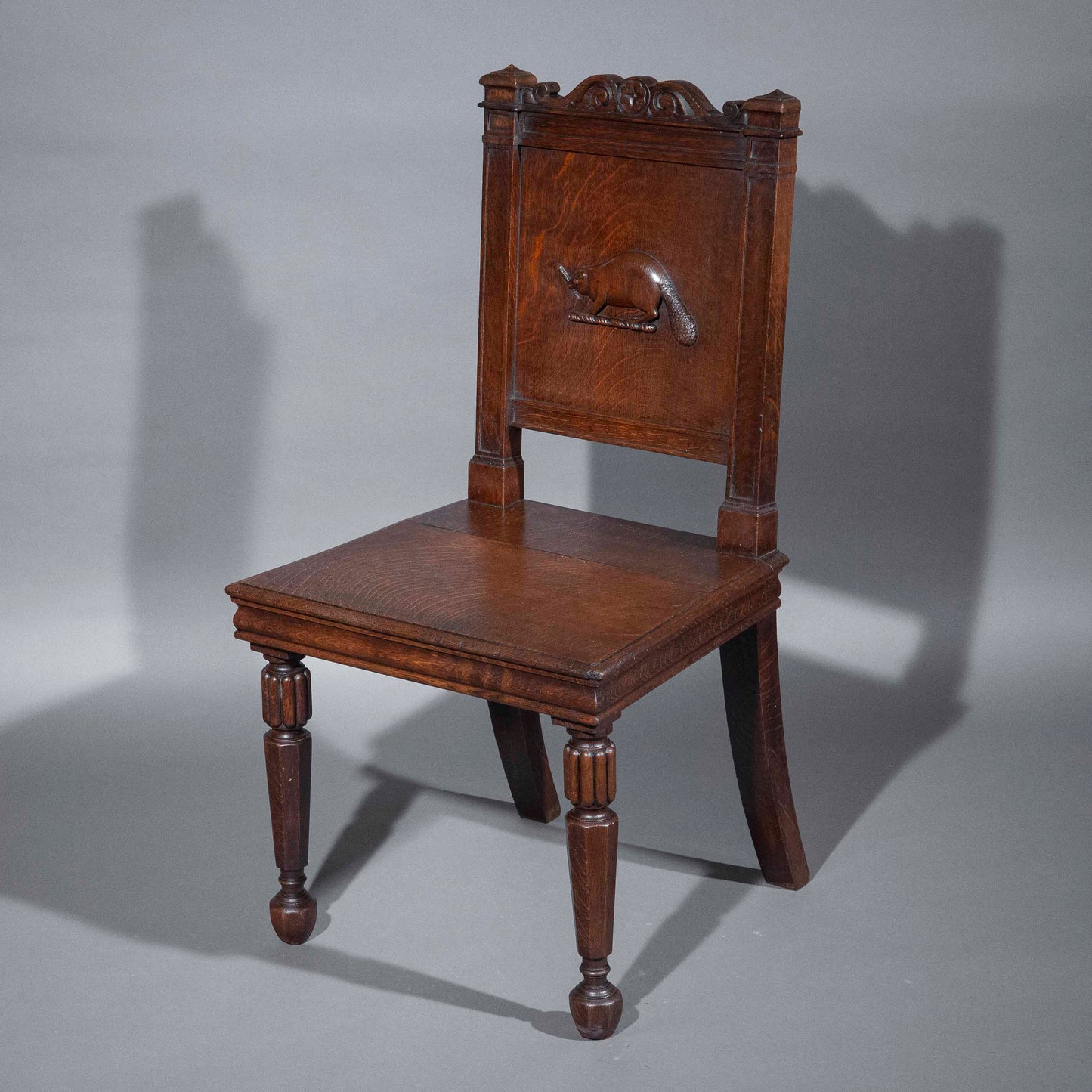 An Unusual Oak Hall Chair in the Manner of Richard Bridgens