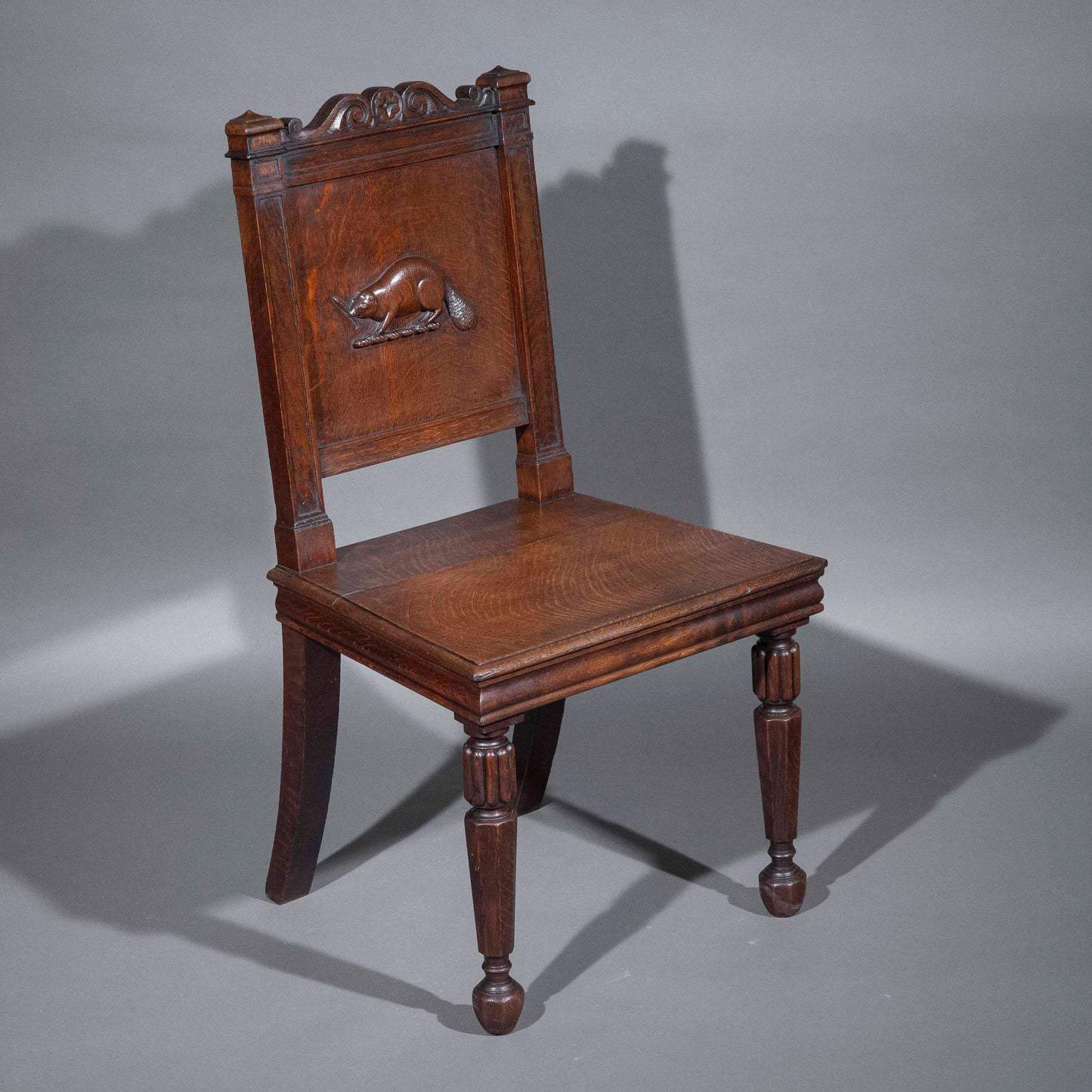 An Unusual Oak Hall Chair in the Manner of Richard Bridgens