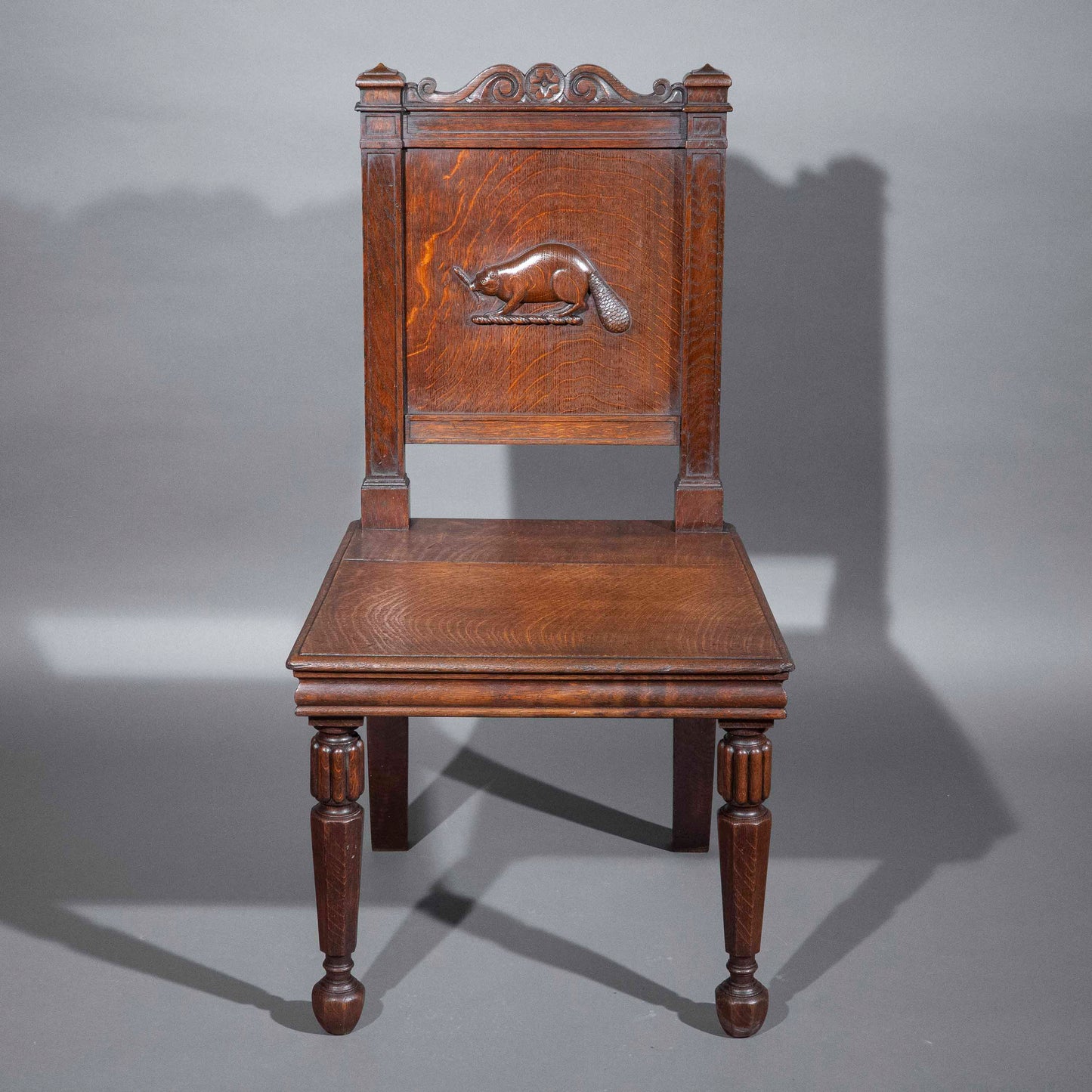 An Unusual Oak Hall Chair in the Manner of Richard Bridgens