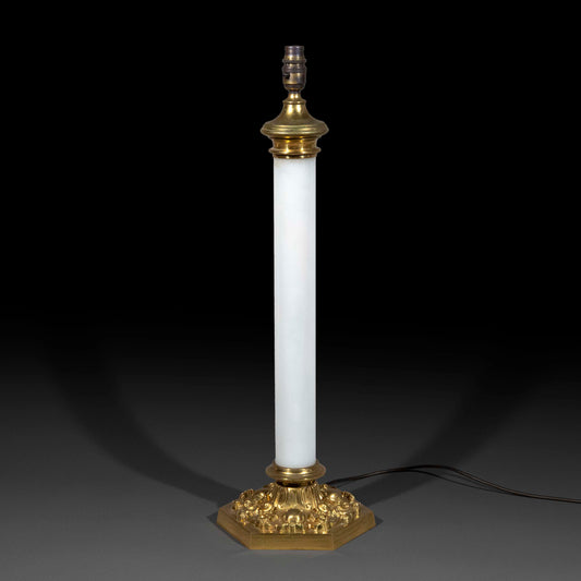 19th Century Victorian Opaline Glass Table Lamp