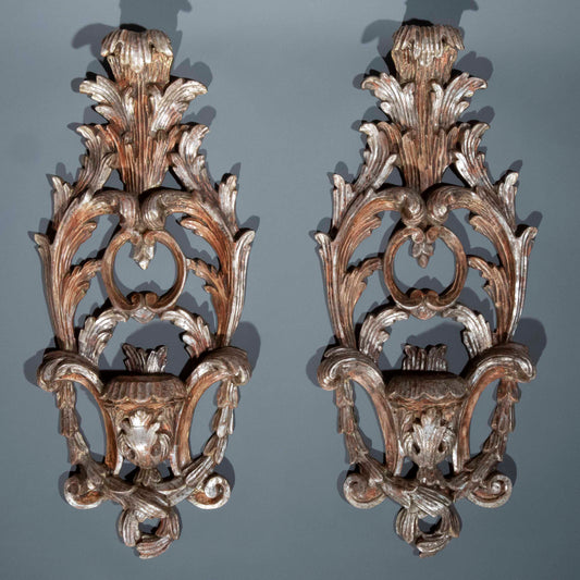 Pair of Venetian Silvered Appliques
