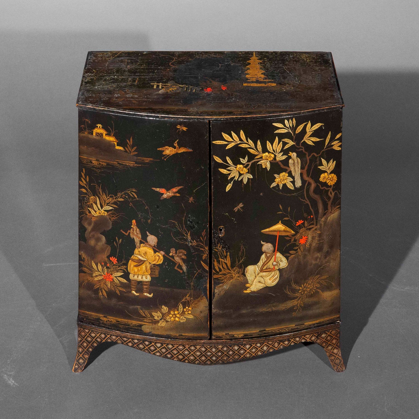 George III Miniature Japanned Collector’s Cabinet