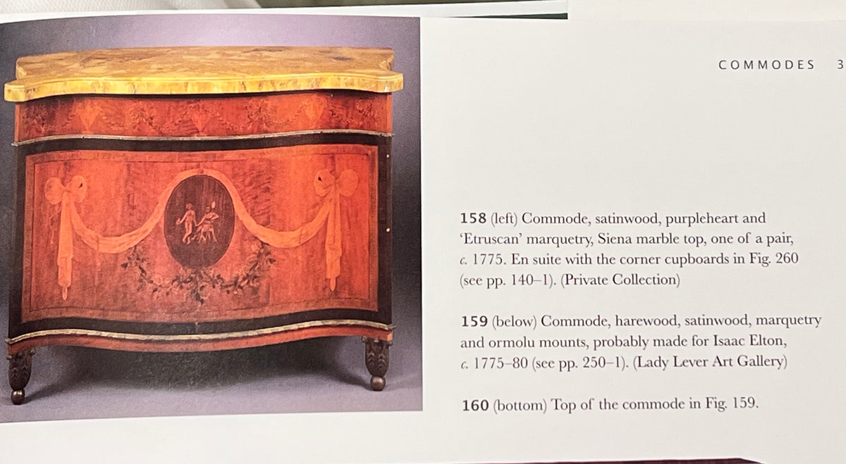 Neoclassical Satinwood Corner Cabinet with Siena Marble Top