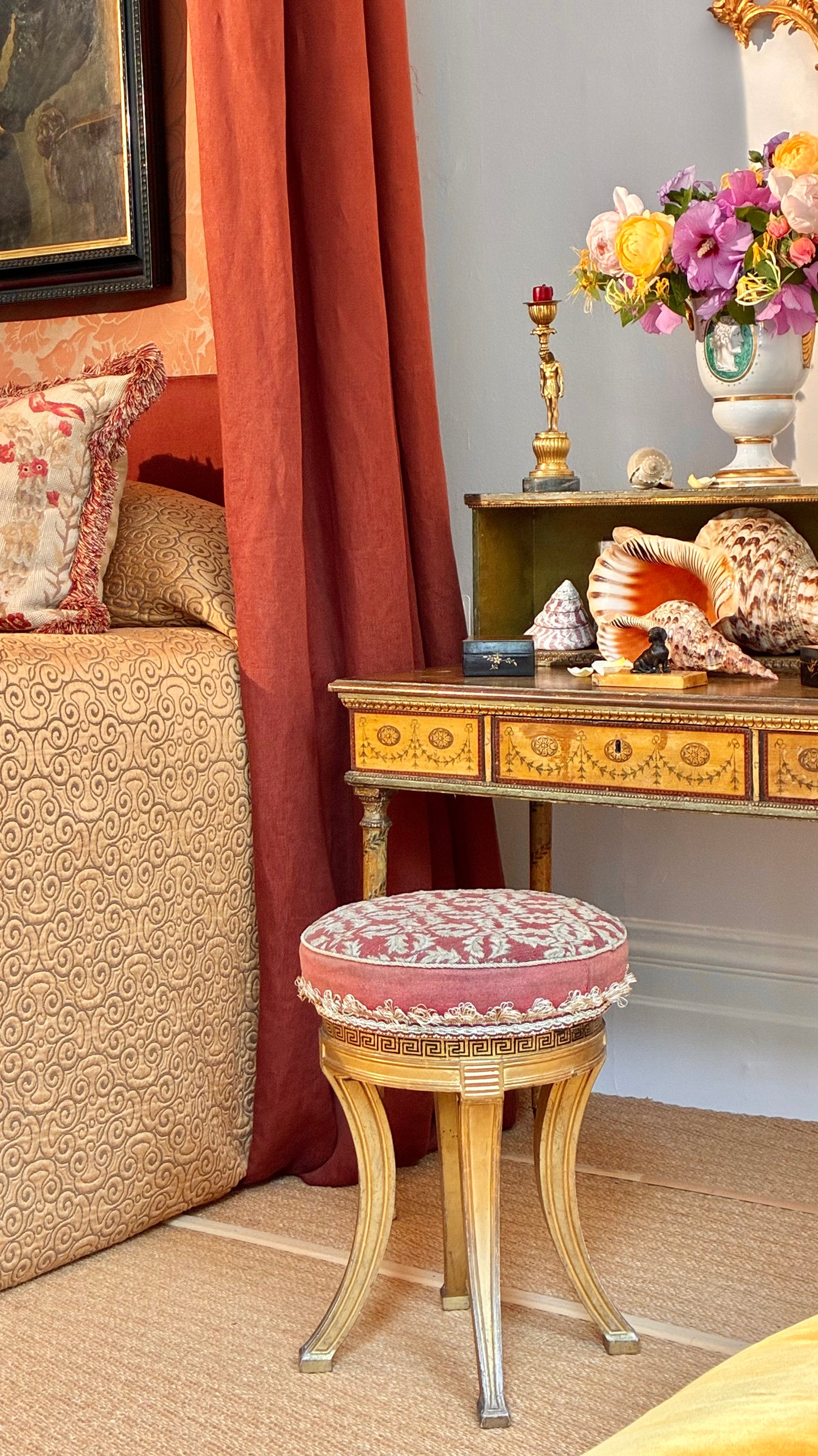 Powderham Castle: A Regency Giltwood Klismos Stool