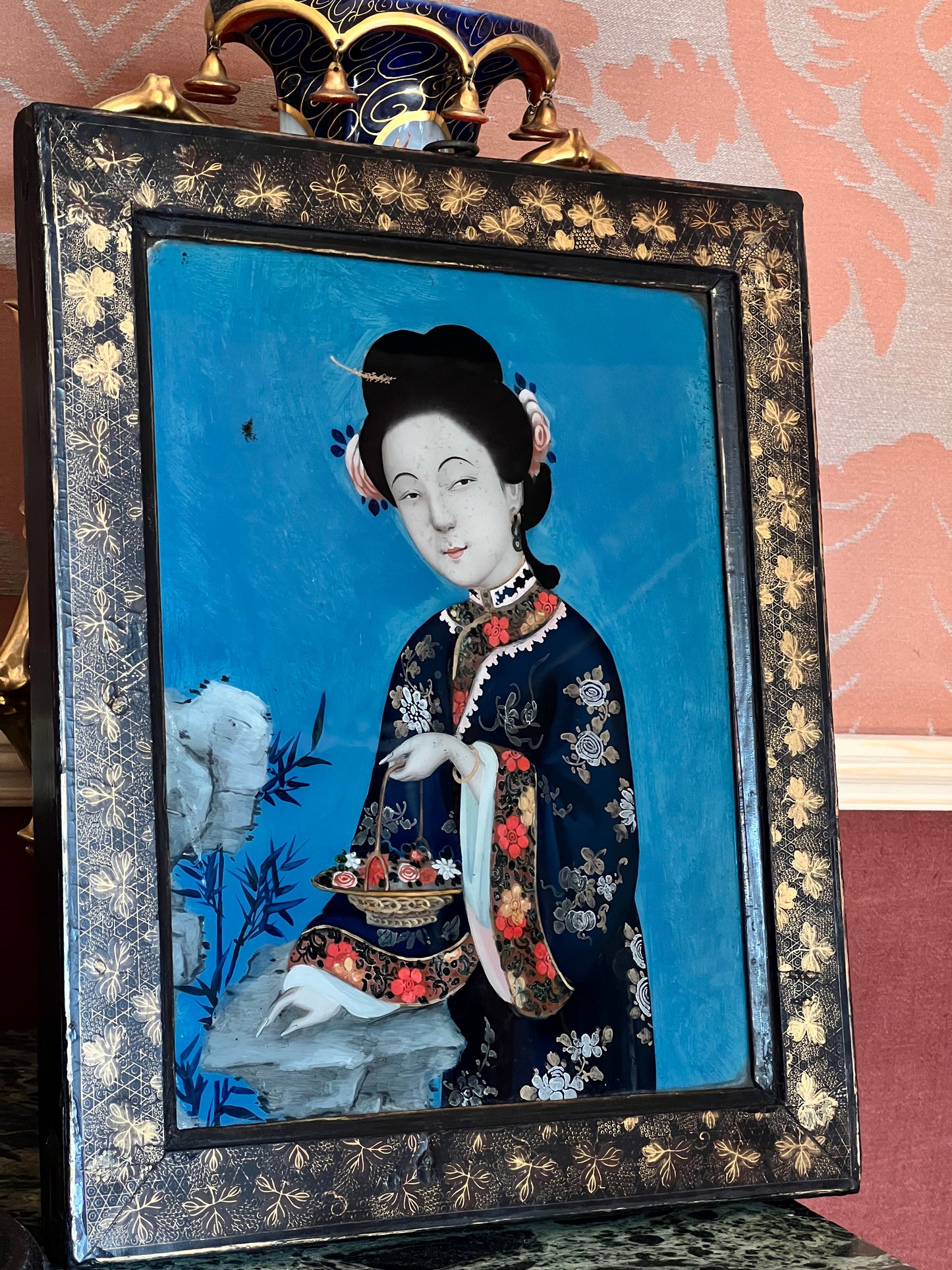 Fine Pair of 18th Century Chinese Reverse Glass Portraits
