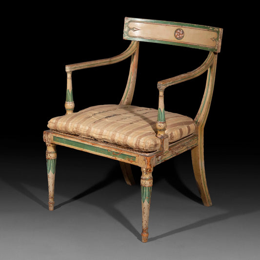Early 19th Century Regency Painted Armchair, attributed to Gillows