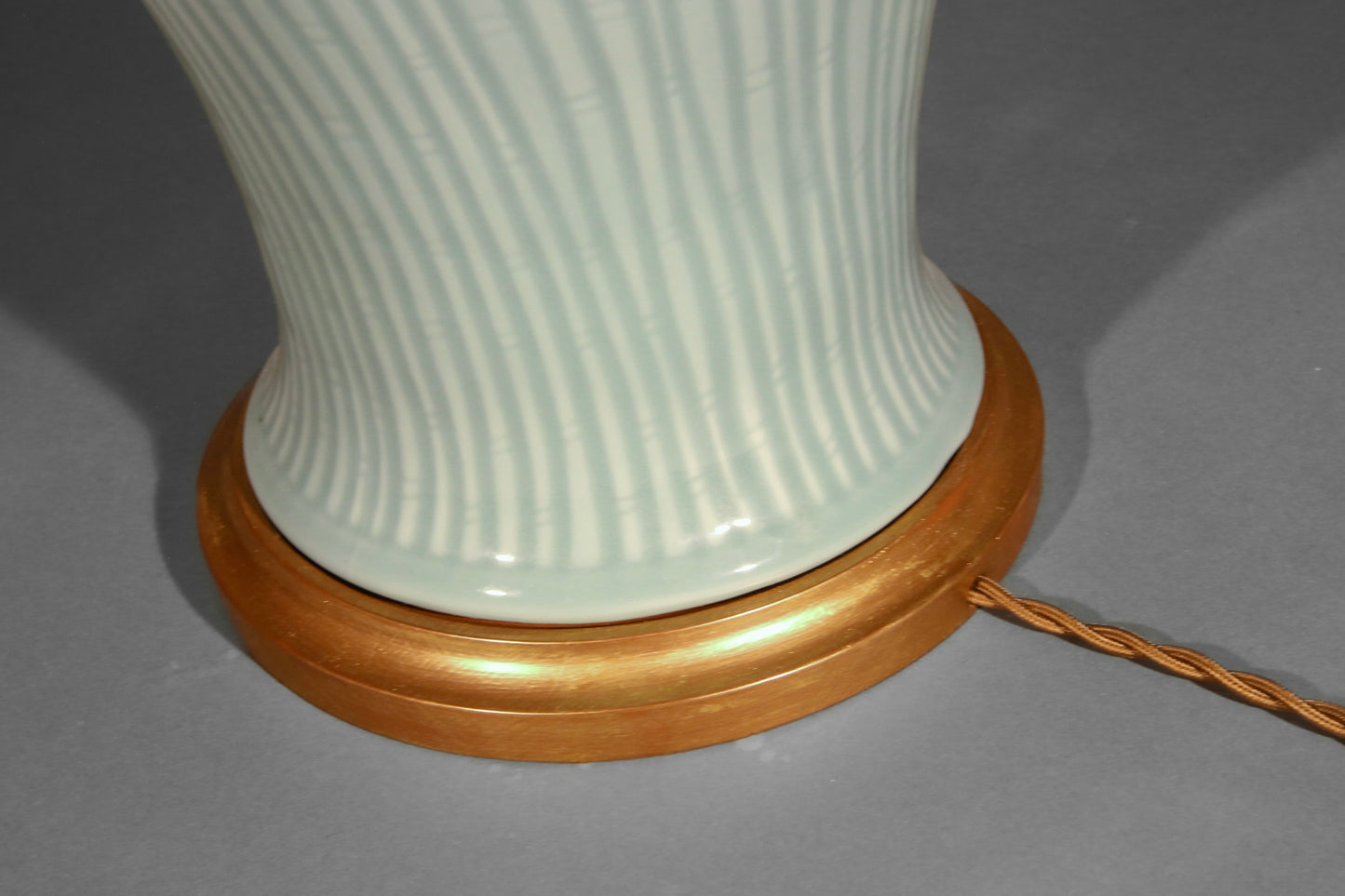 Large Celadon ‘Bamboo’ Table Lamp