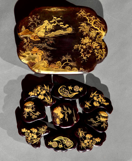 Set of 18th Century Chinoiserie Lacquer Boxes