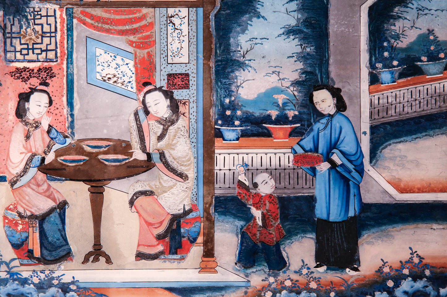 19th Century Chinoiserie Reverse Glass Painting