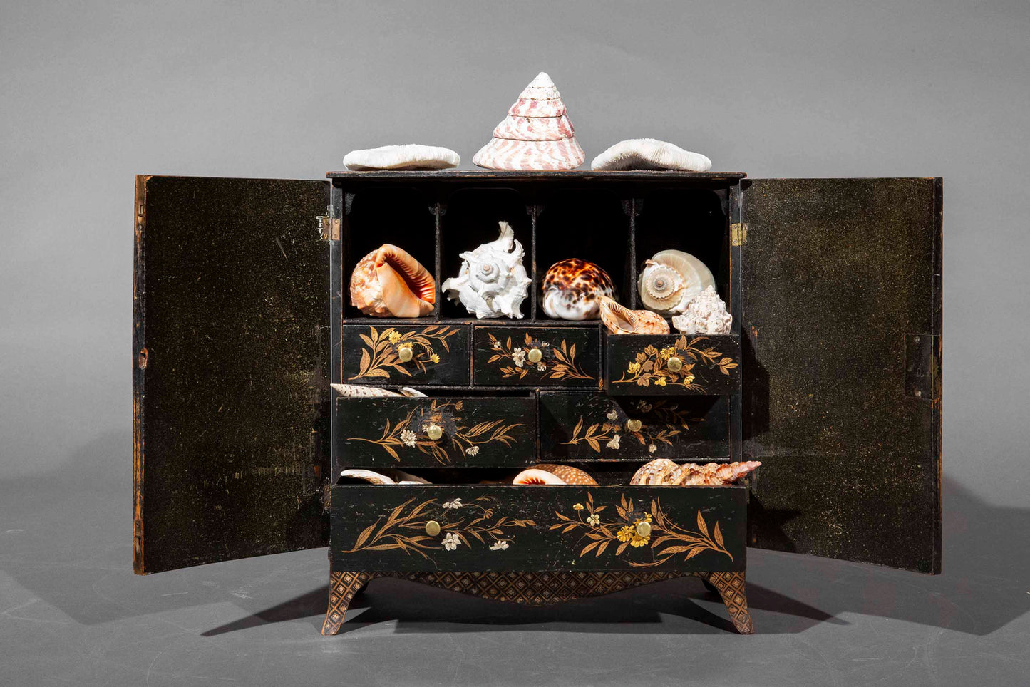 George III Miniature Japanned Collector’s Cabinet