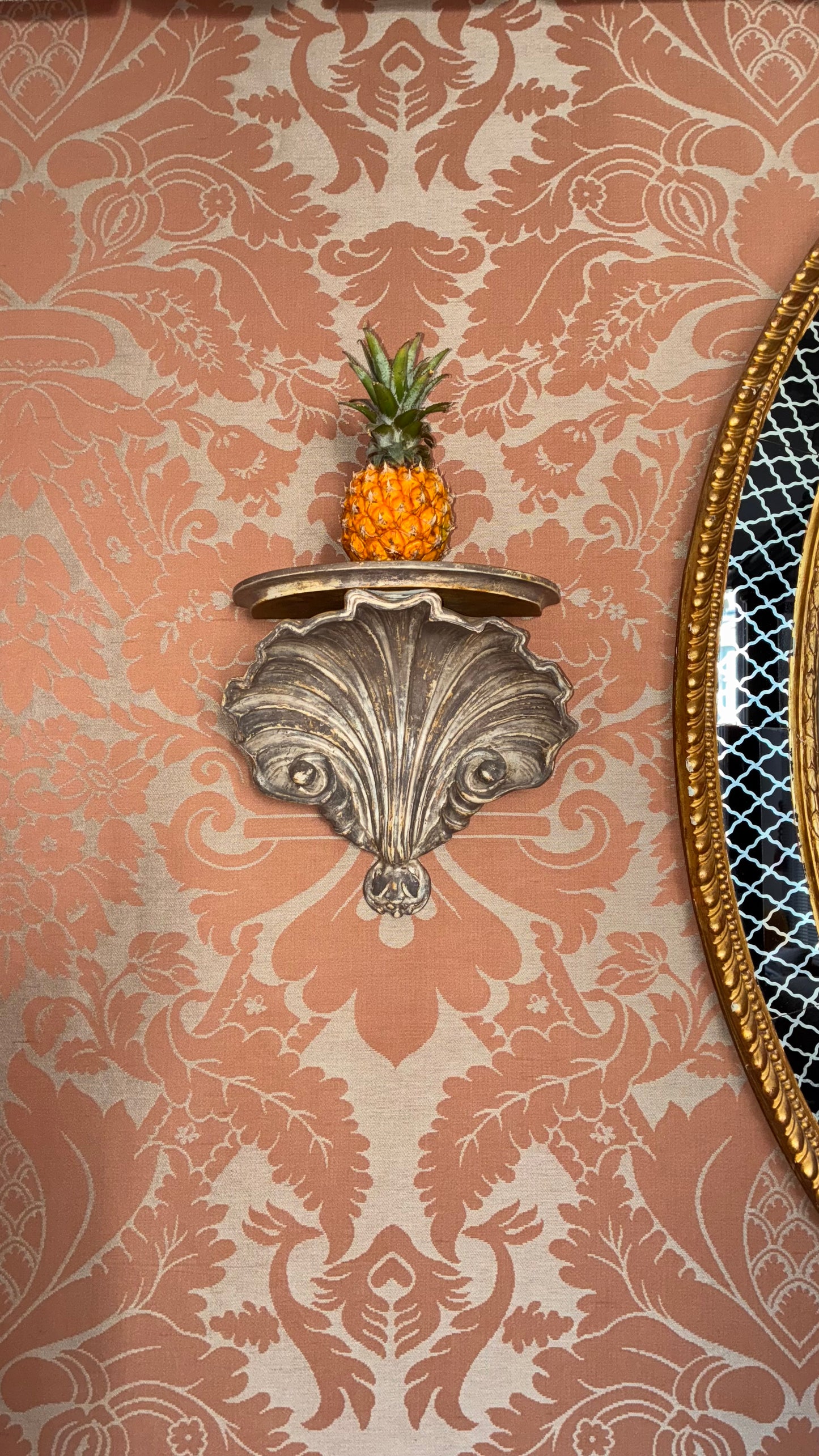 Pair of 18th Century Style Silvered Scallop-Shell Wall Brackets