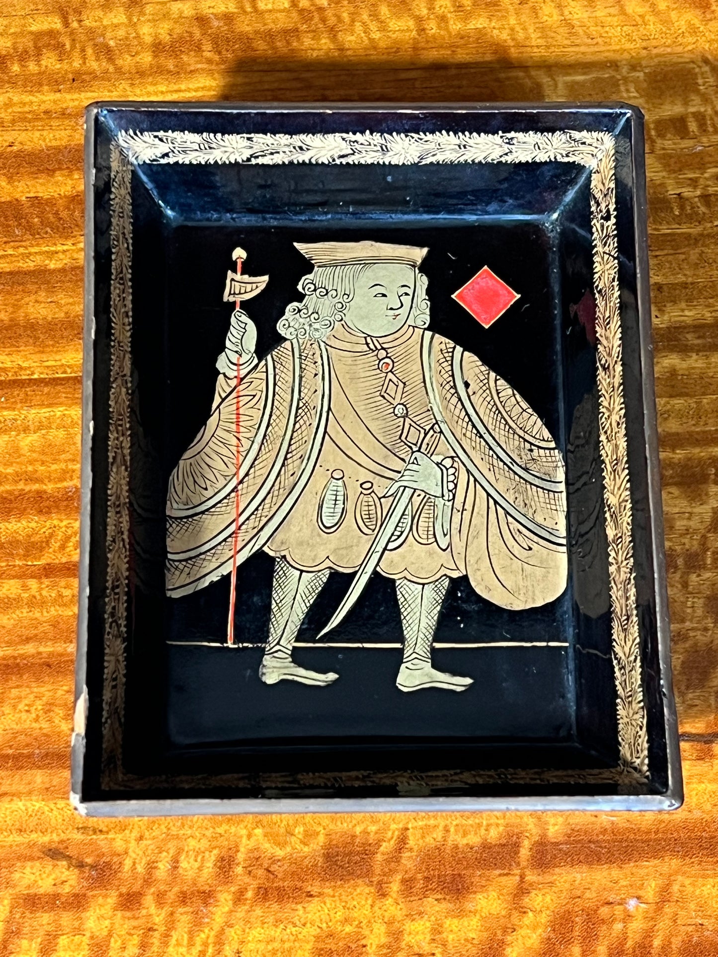 Six 19th Century Chinoiserie Black Lacquer Trays