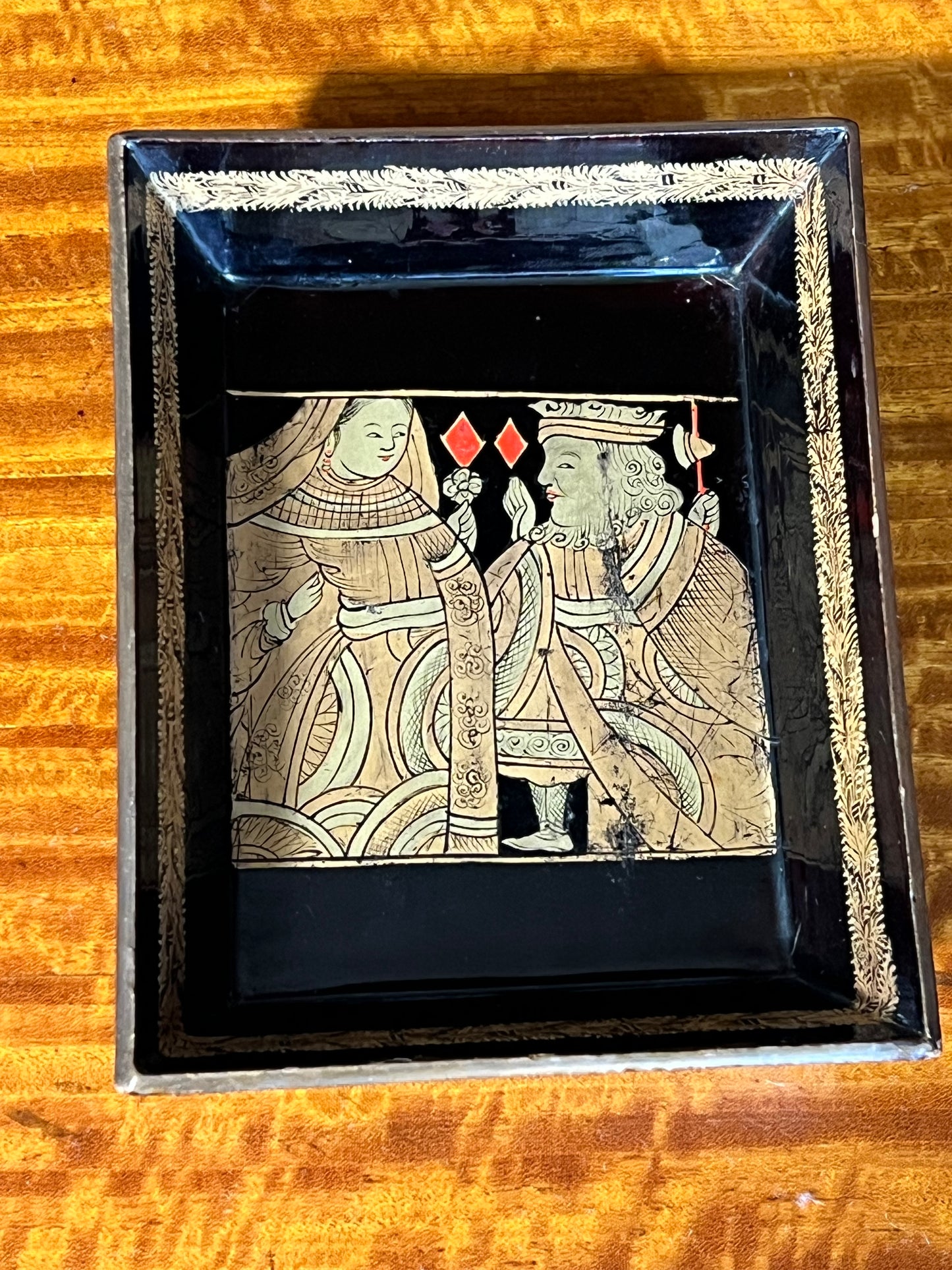 Six 19th Century Chinoiserie Black Lacquer Trays