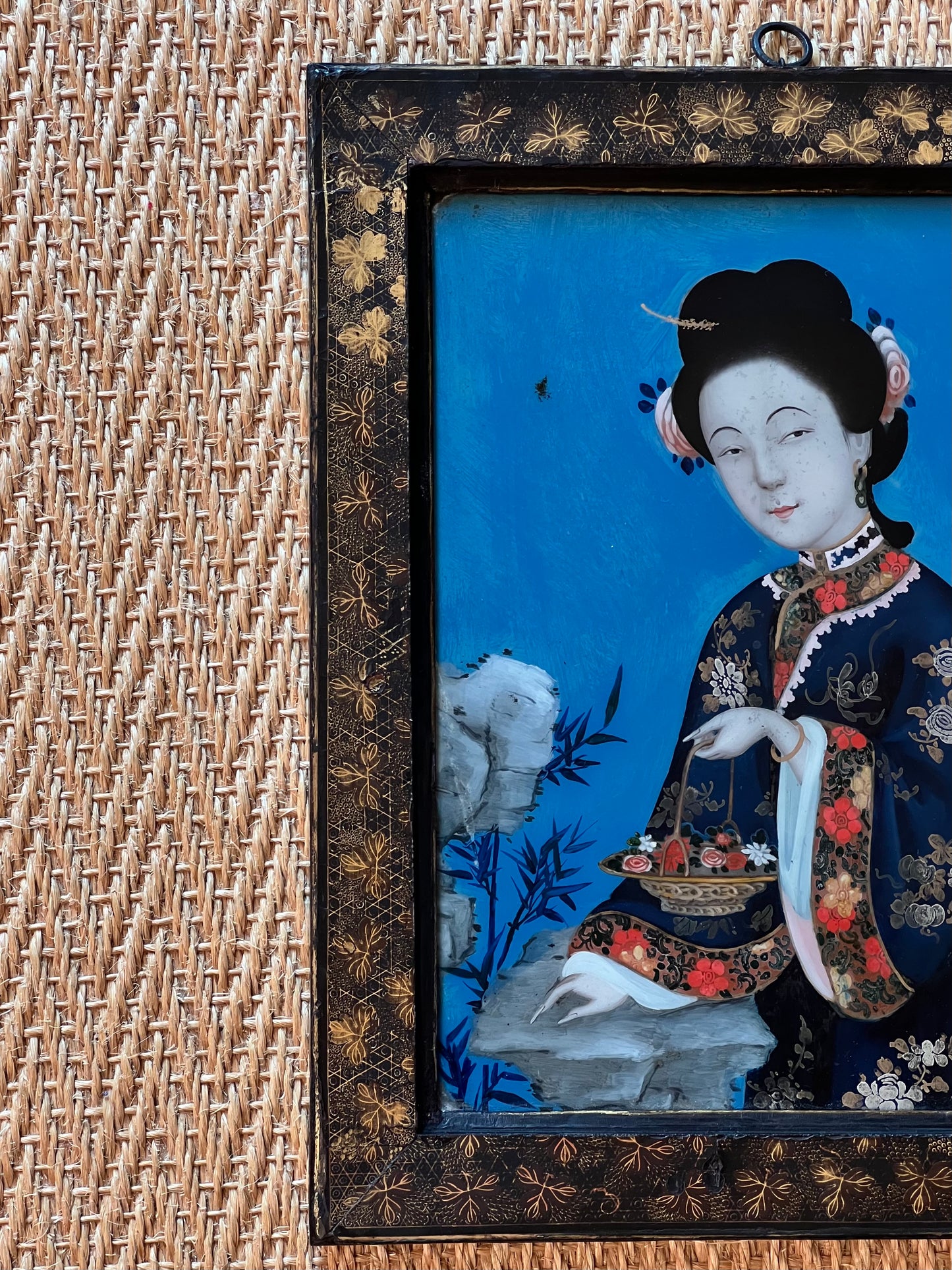 Fine Pair of 18th Century Chinese Reverse Glass Portraits
