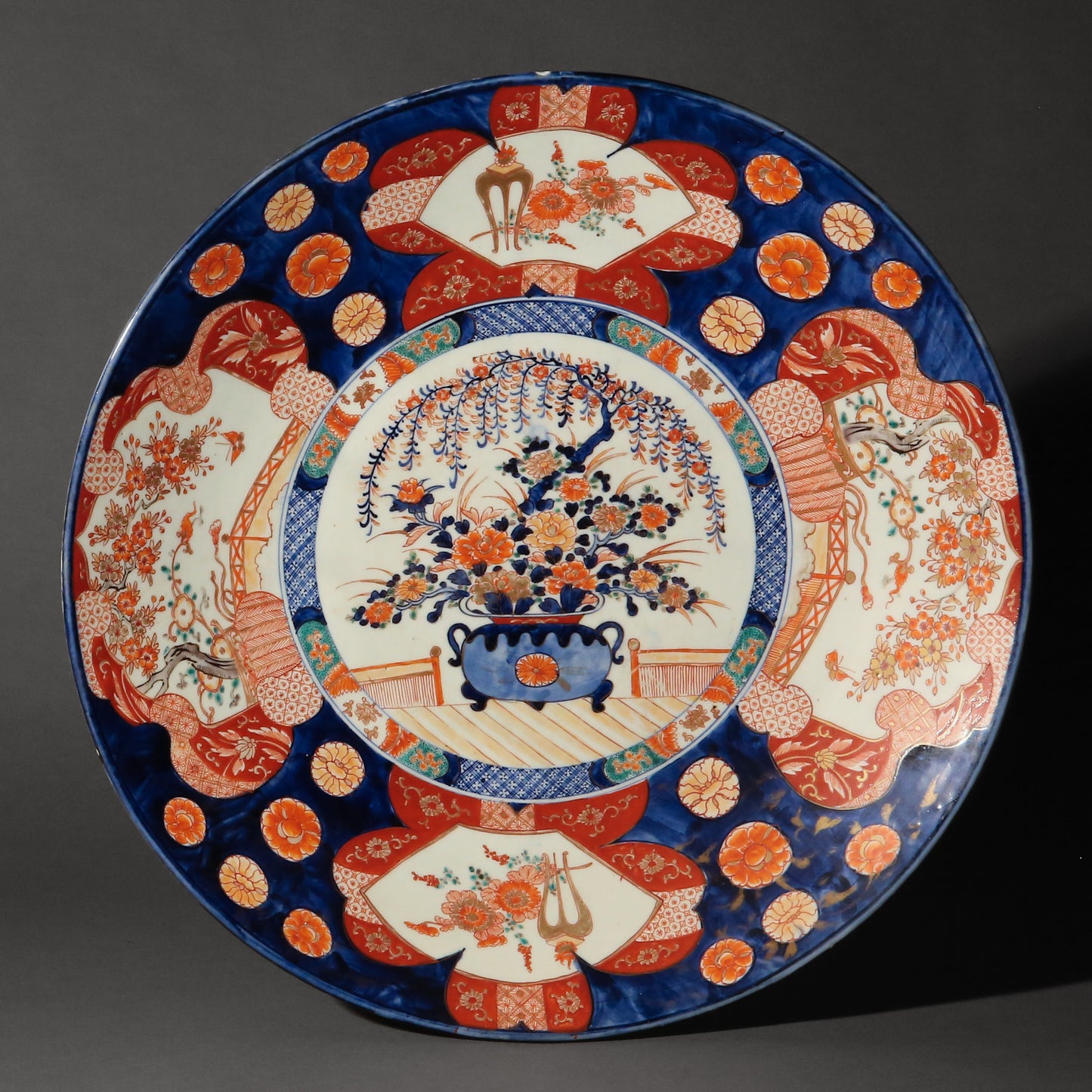 Massive Japanese Meiji Imari Porcelain Charger