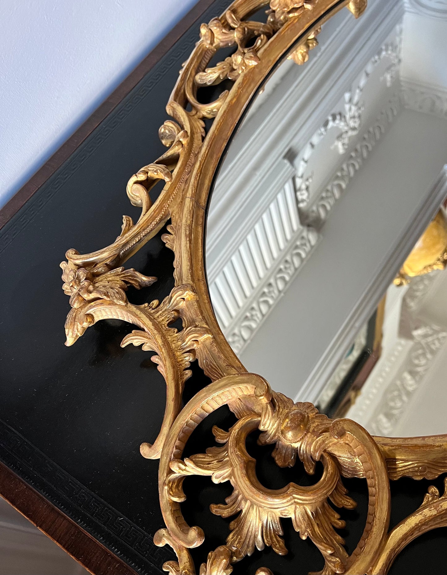 Pair of Chippendale Style Giltwood Mirrors