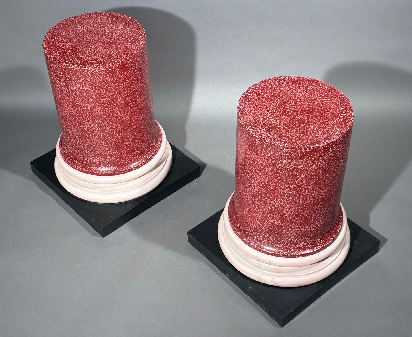 Large Faux Porphyry Columns or Stands