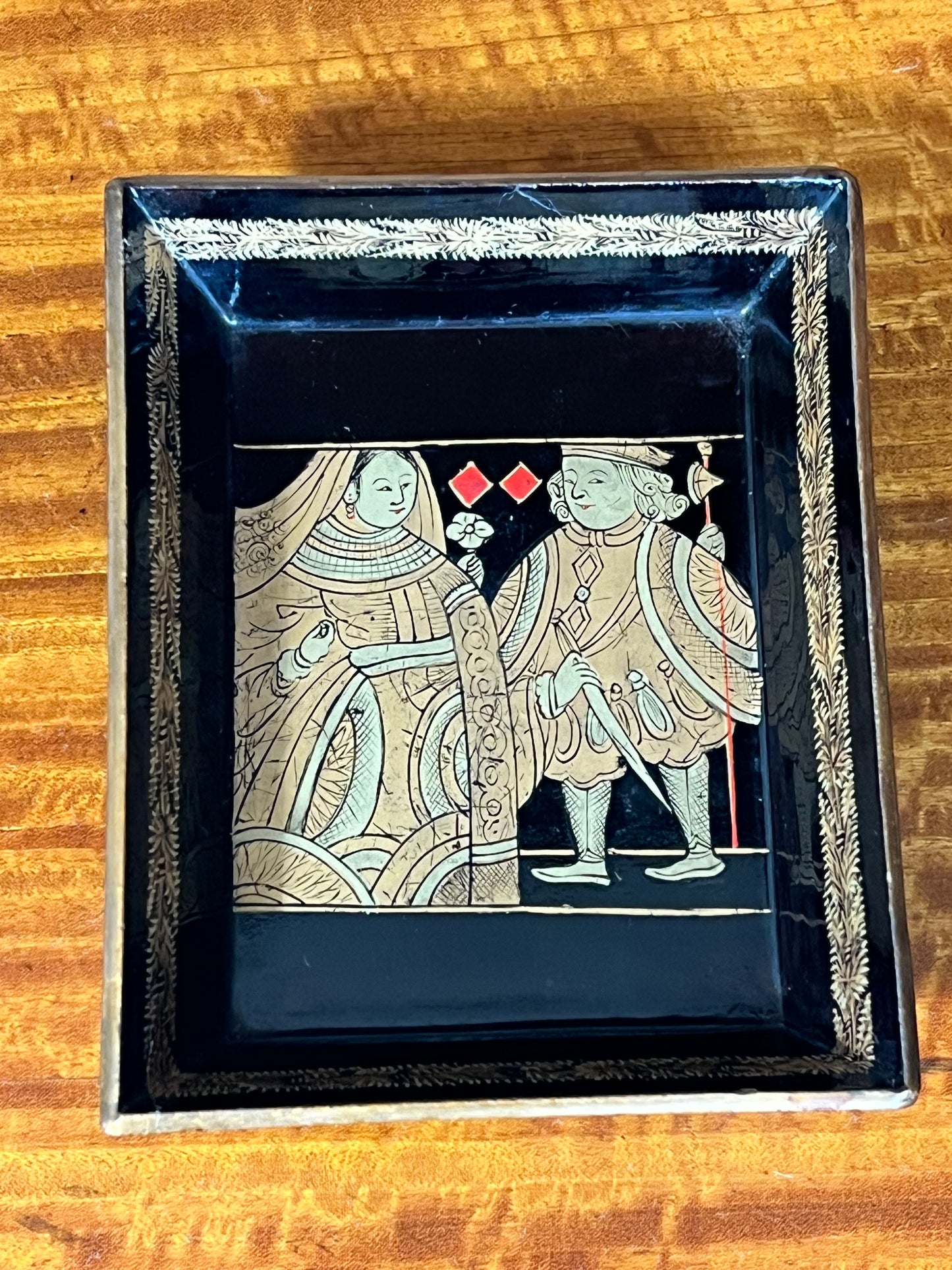 Six 19th Century Chinoiserie Black Lacquer Trays