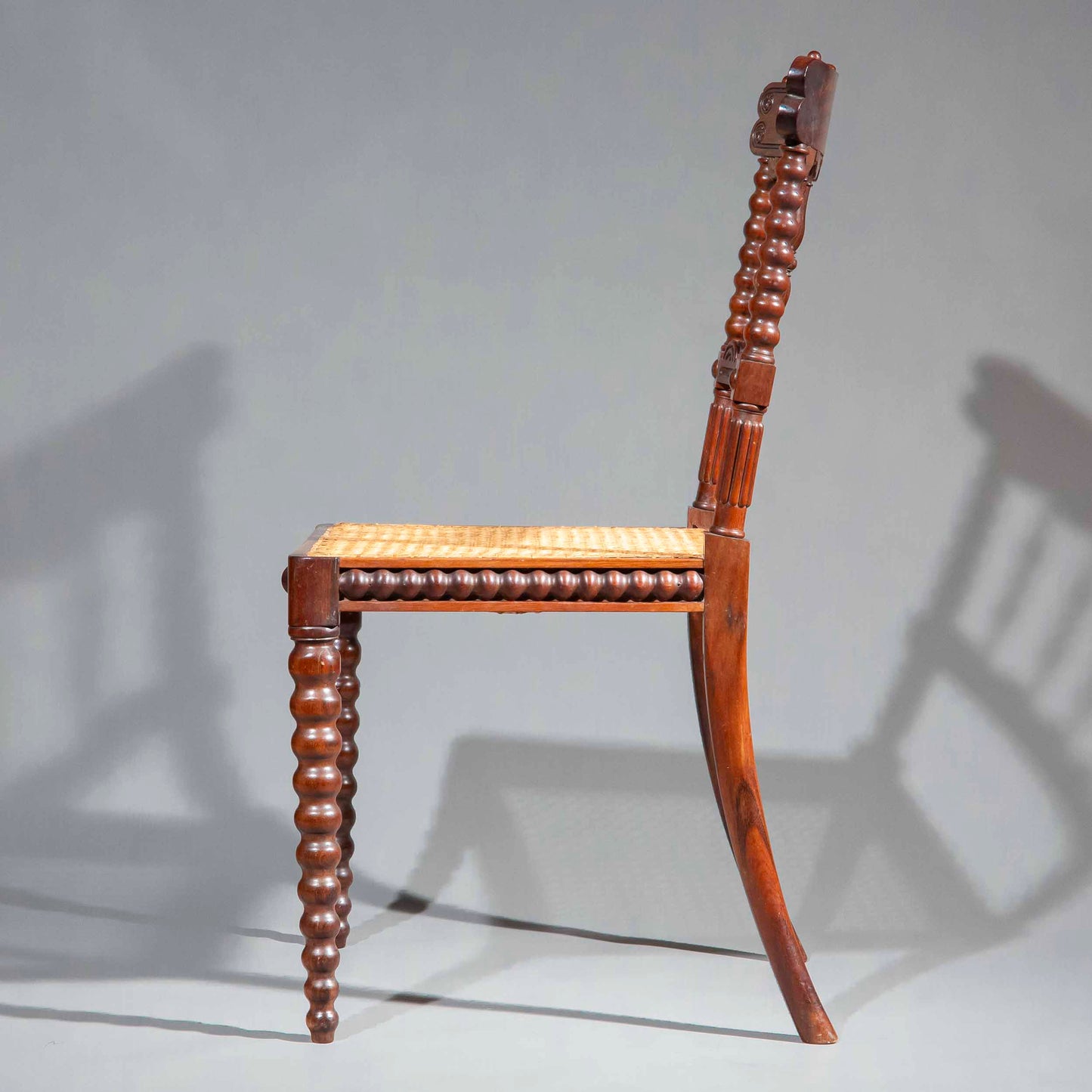 Pair of Regency Gonçalo Alves Chairs with Caned Seats