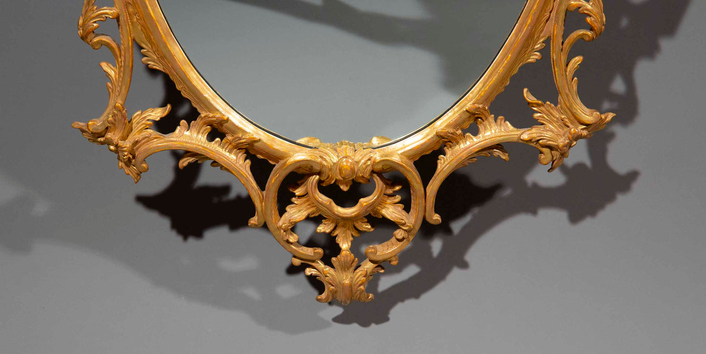 Pair of Chippendale Style Giltwood Mirrors