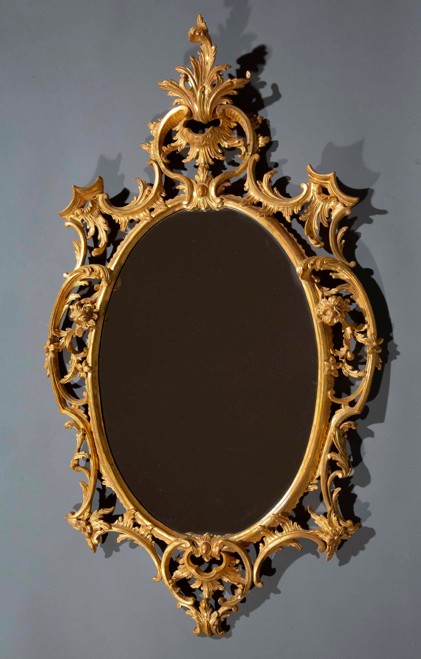 Pair of Chippendale Style Giltwood Mirrors